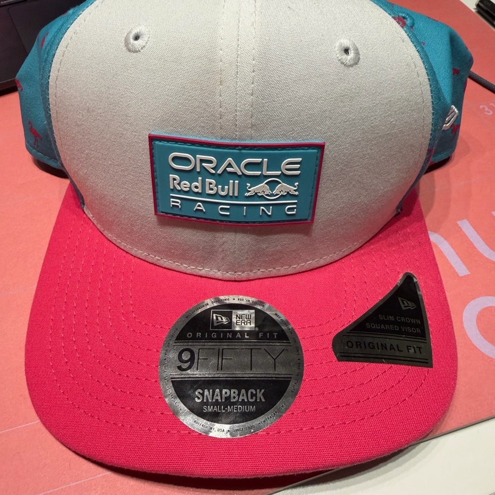 New Era F1 Miami Pink and Teal Snapback Hat
